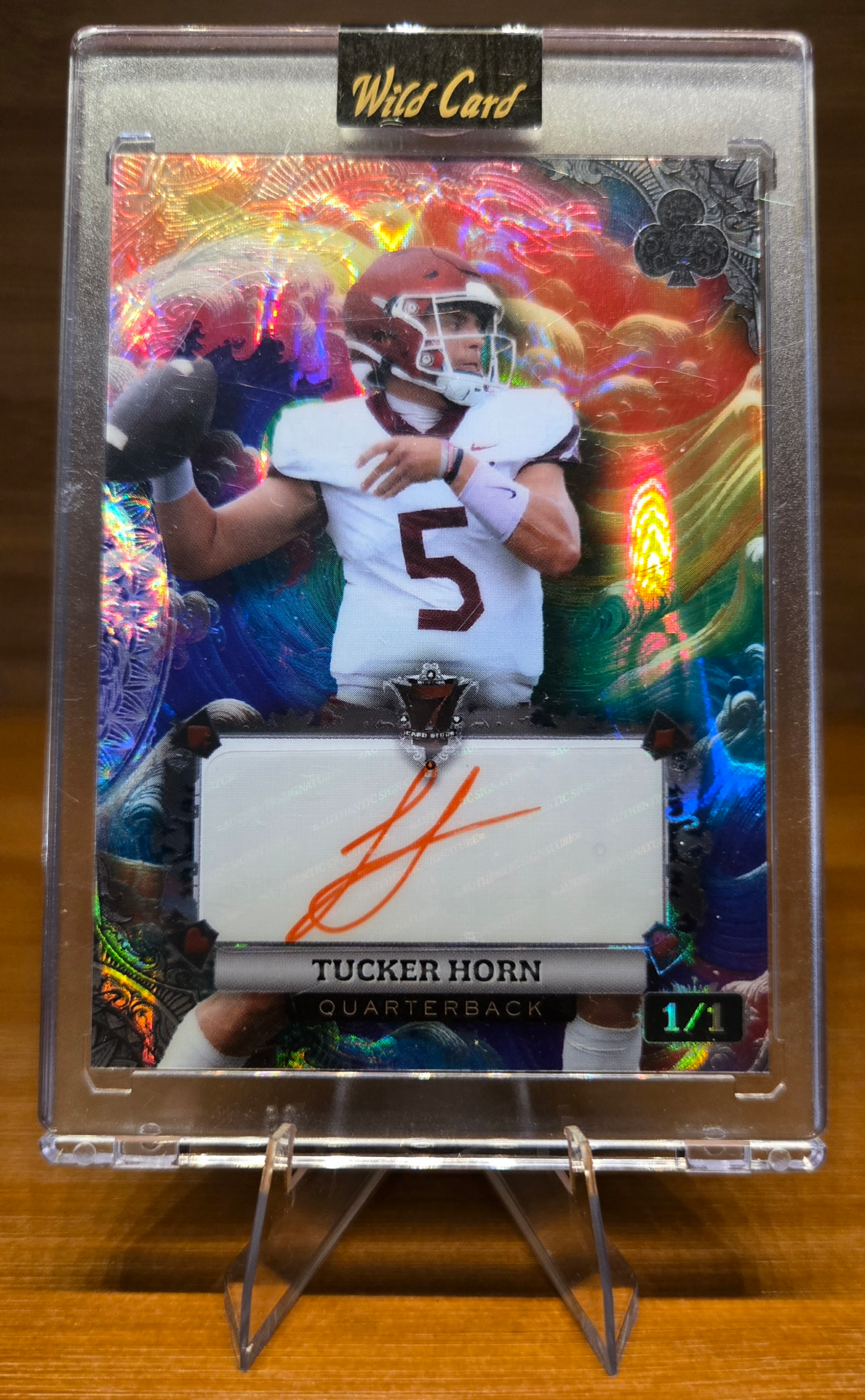 Tucker Horn 1/1 Wild Card Card Studs Autograph