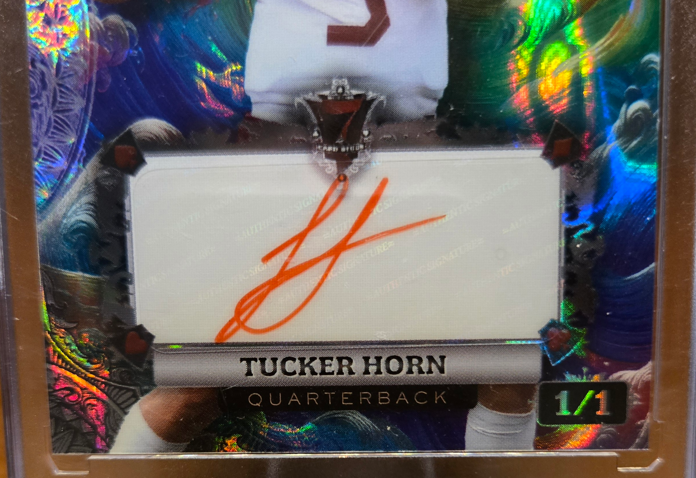 Tucker Horn 1/1 Wild Card Card Studs Autograph