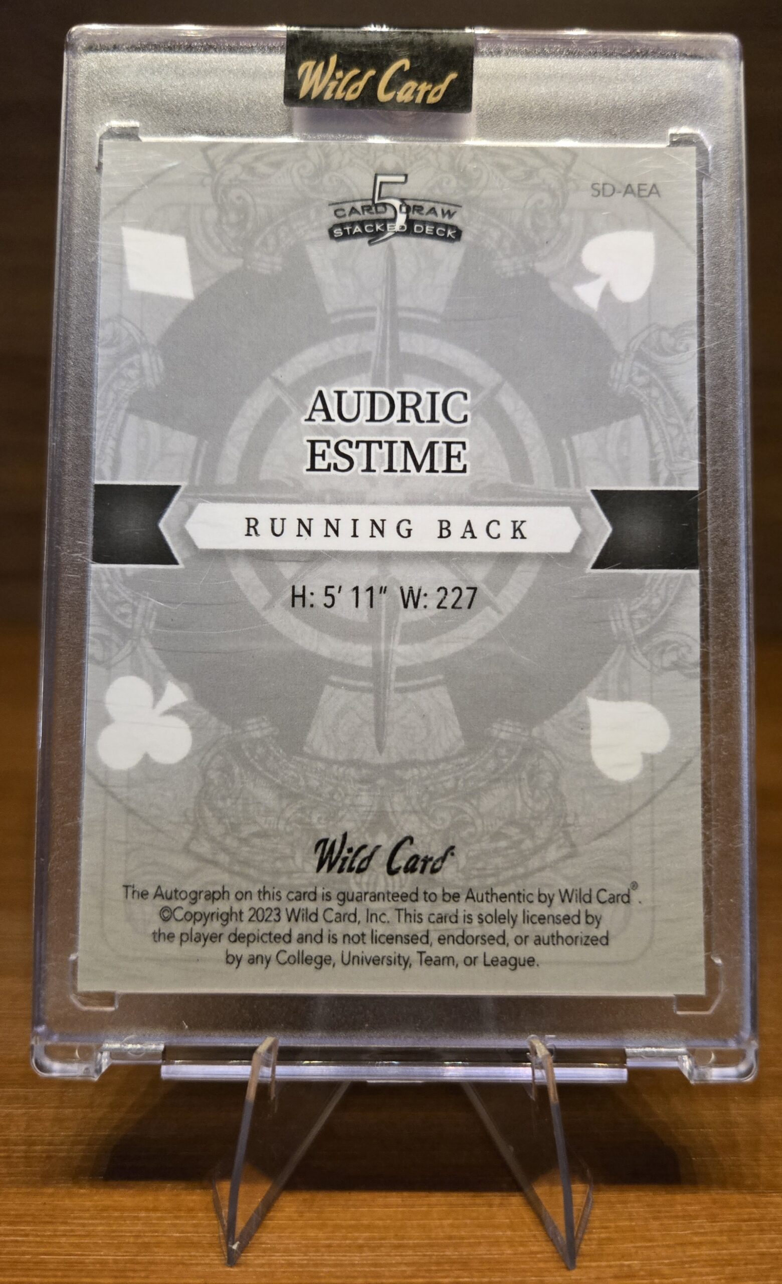 Audric Estime 1/1 Wild Card 5 Card Draw – Stacked Deck Autograph