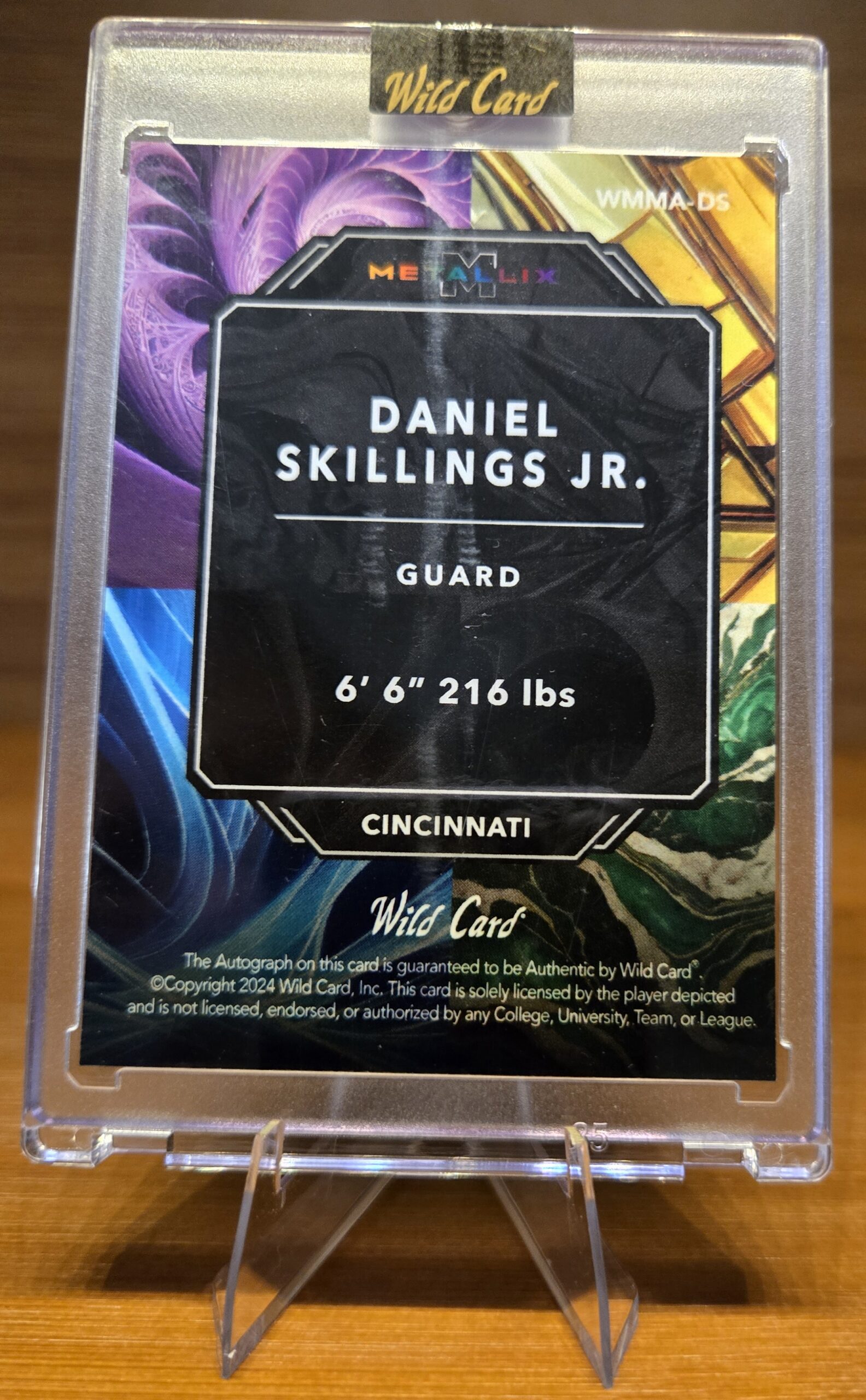 Daniel Skillings Jr. 1/1 Wild Card Metallix Live Autograph