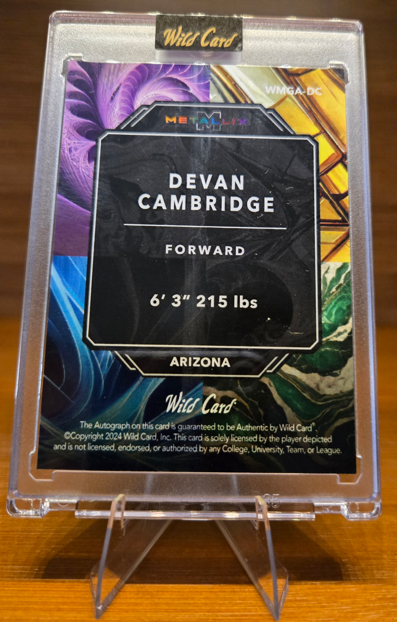 Devan Cambridge 1/1 Wild Card Metallix Live Autograph
