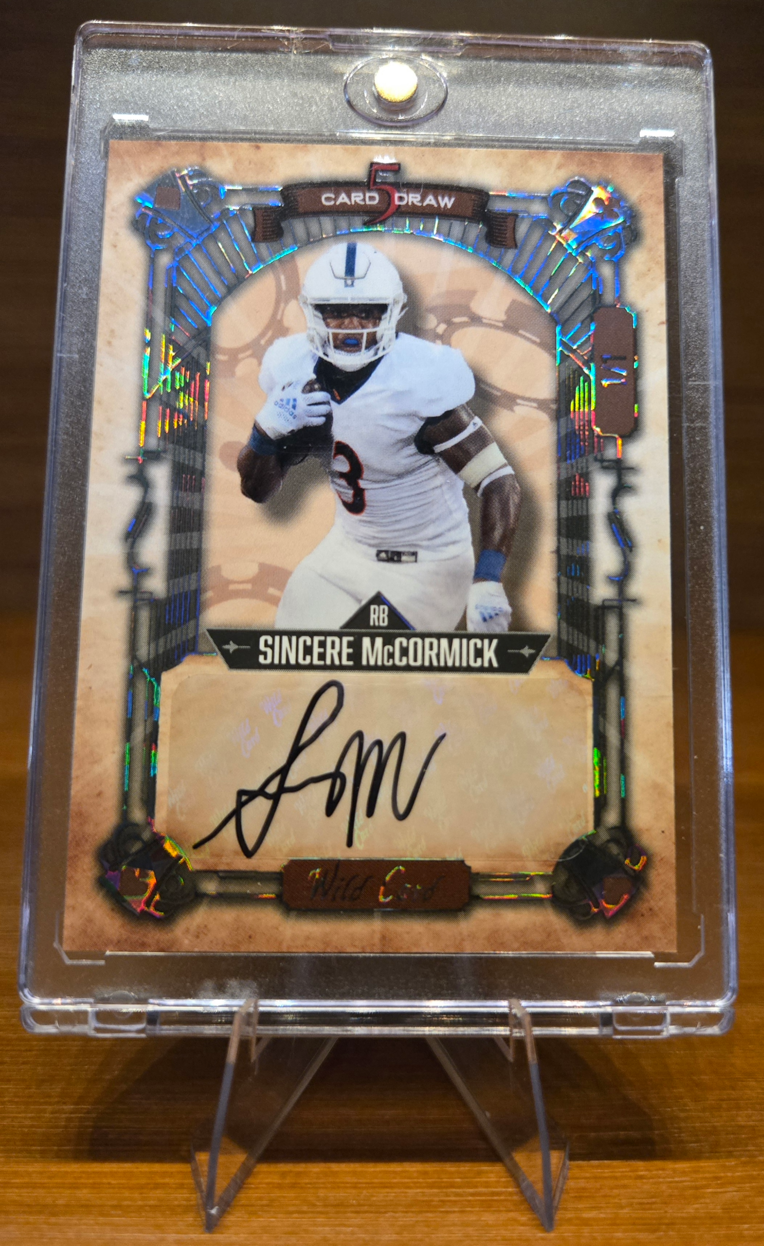 Sincere McCormick 1/1 Wild Card 5 Card Draw Autograph