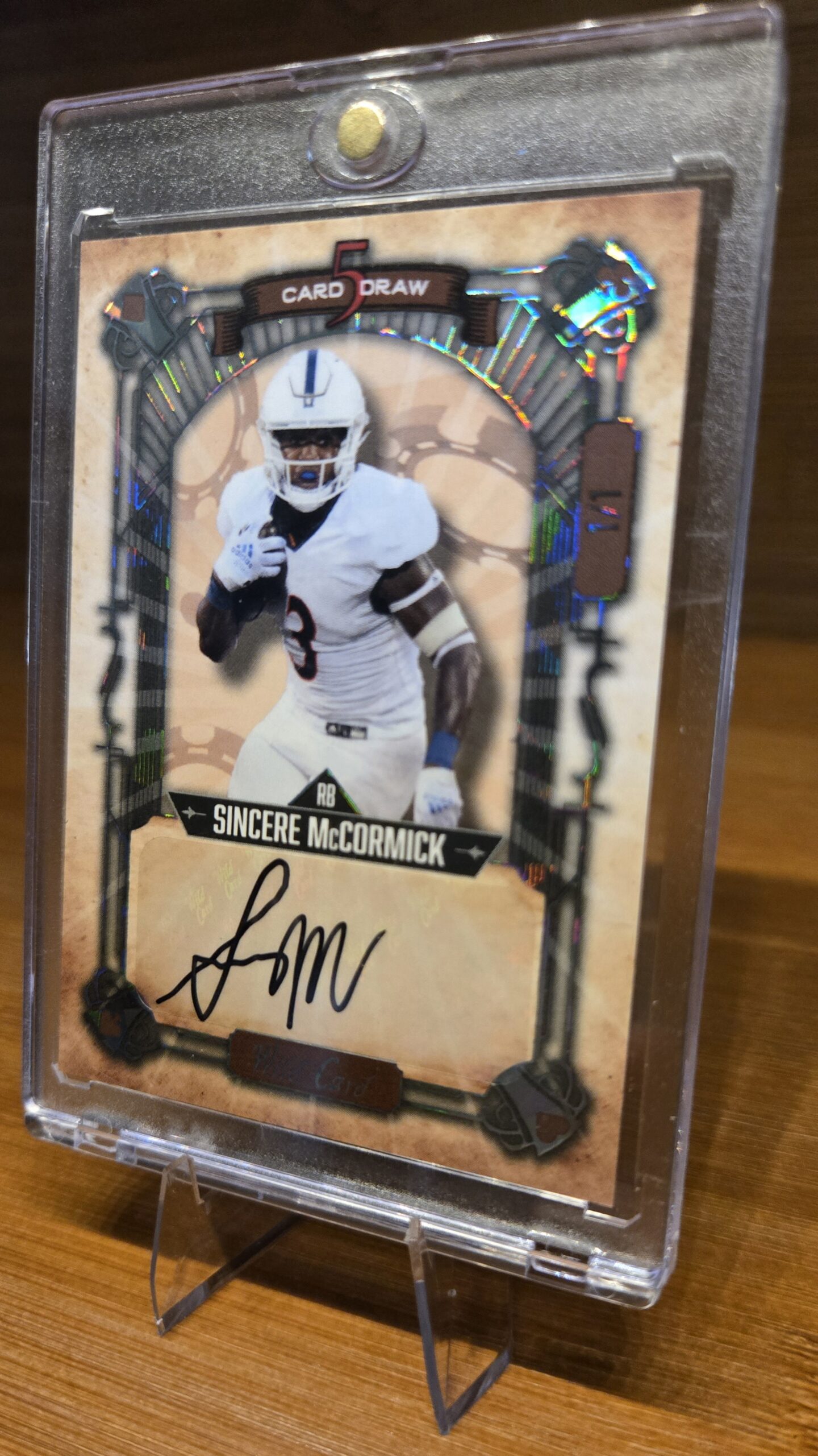 Sincere McCormick 1/1 Wild Card 5 Card Draw Autograph