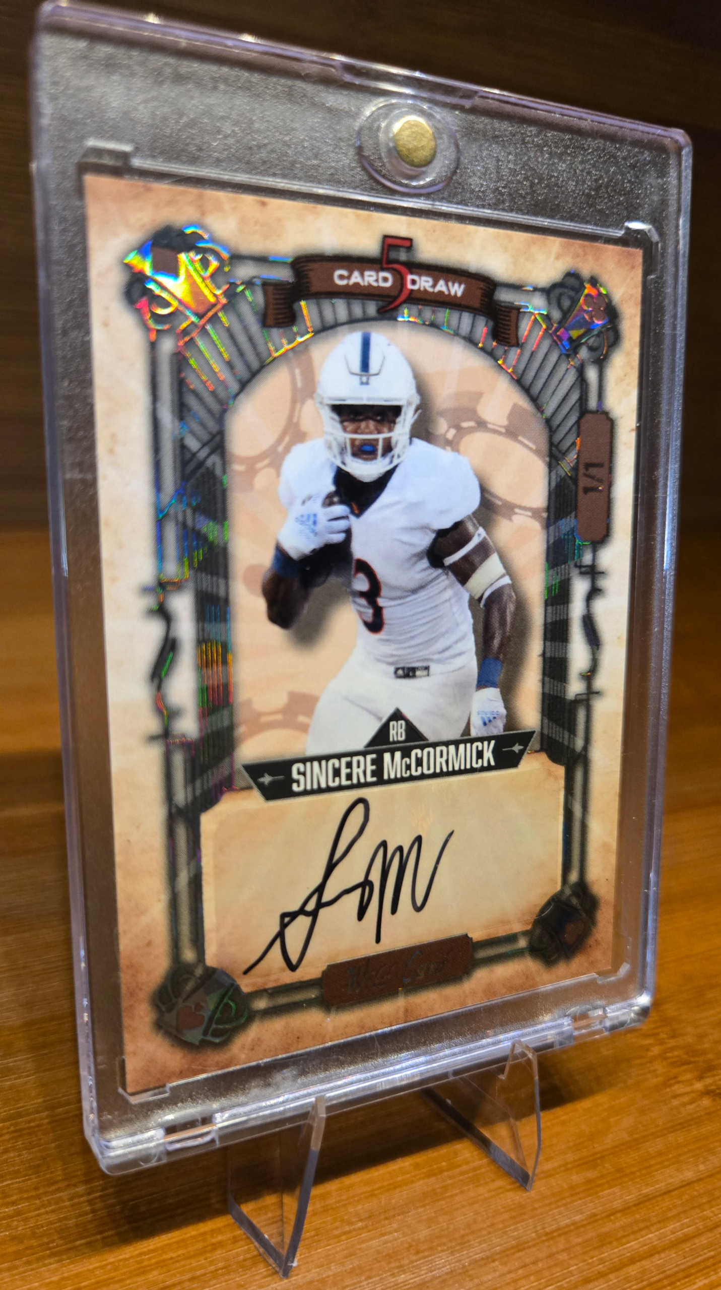 Sincere McCormick 1/1 Wild Card 5 Card Draw Autograph