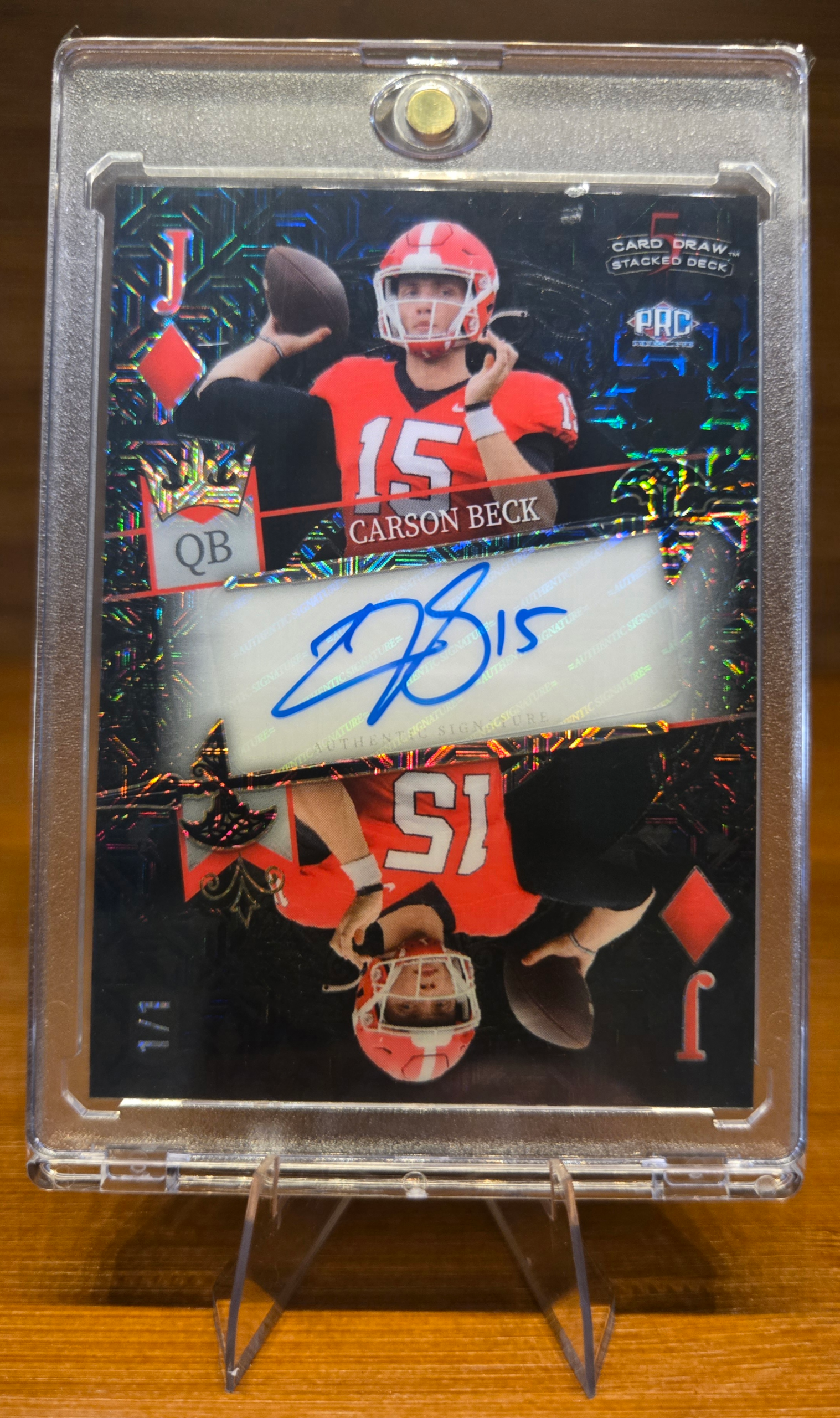 Carson Beck 1/1 Wild Card 5 Card Draw – Stacked Deck Autograph