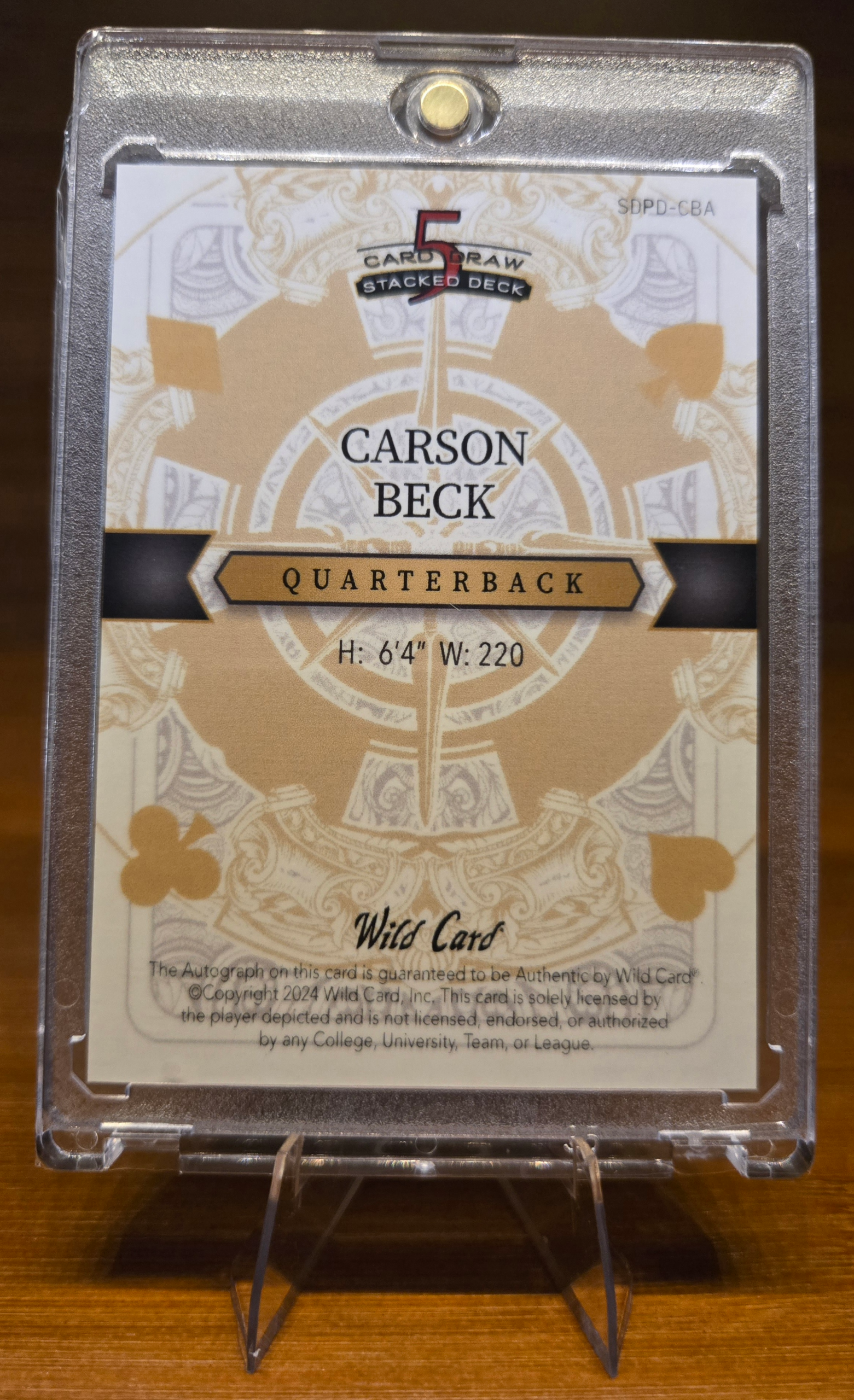 Carson Beck 1/1 Wild Card 5 Card Draw – Stacked Deck Autograph