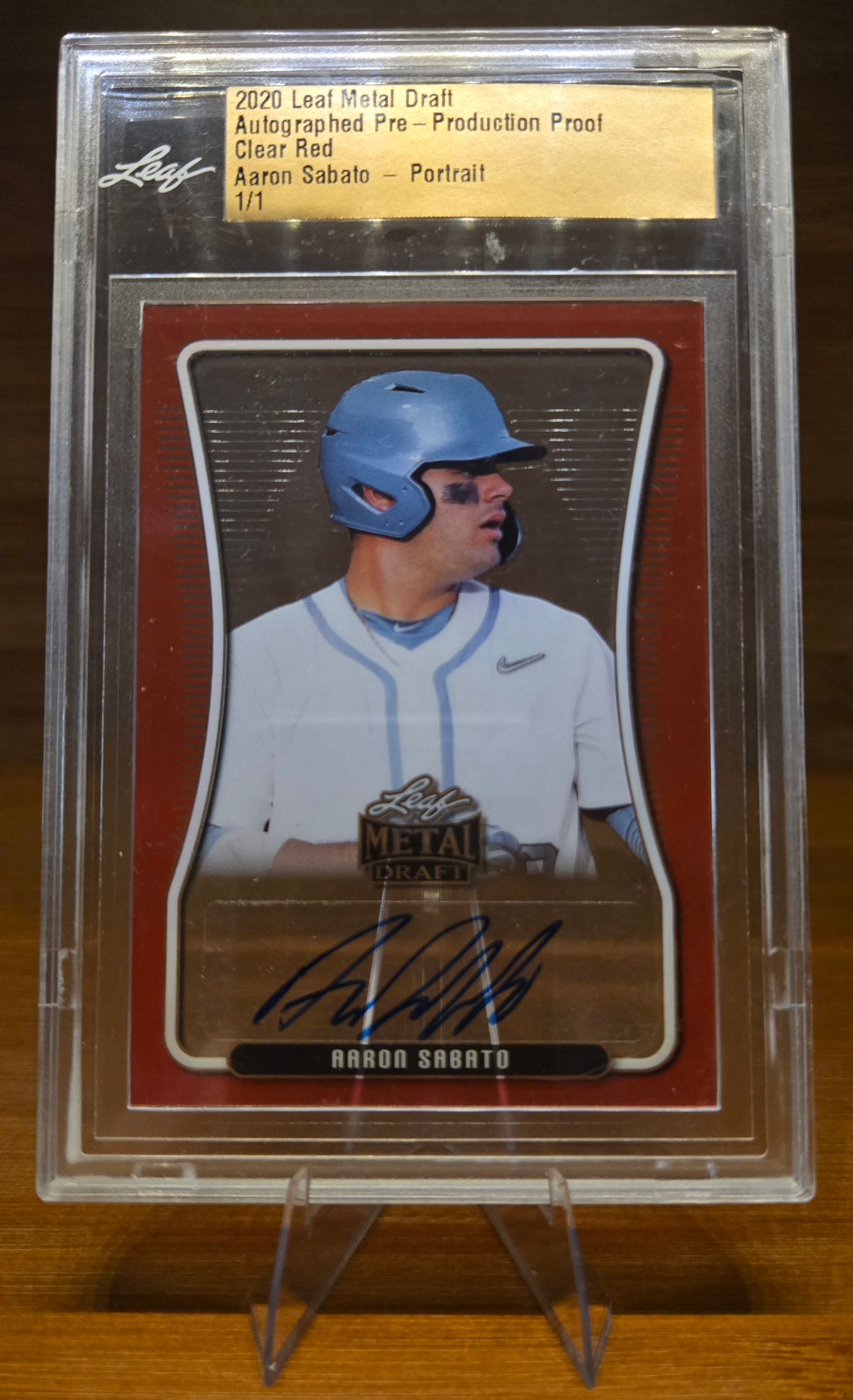2020 Leaf Metal Draft Aaron Sabato Autographed Pre-Production Proof