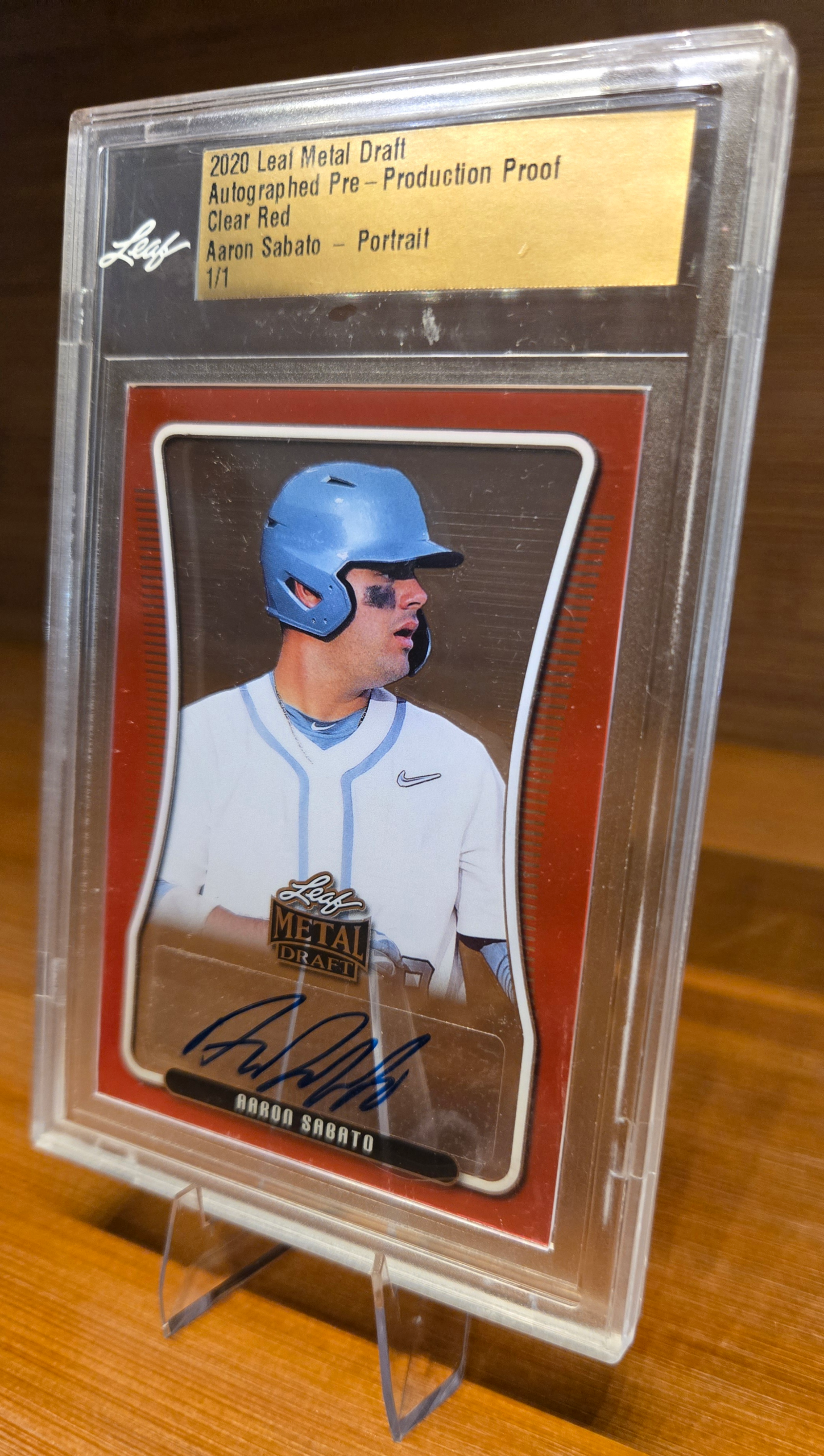2020 Leaf Metal Draft Aaron Sabato Autographed Pre-Production Proof