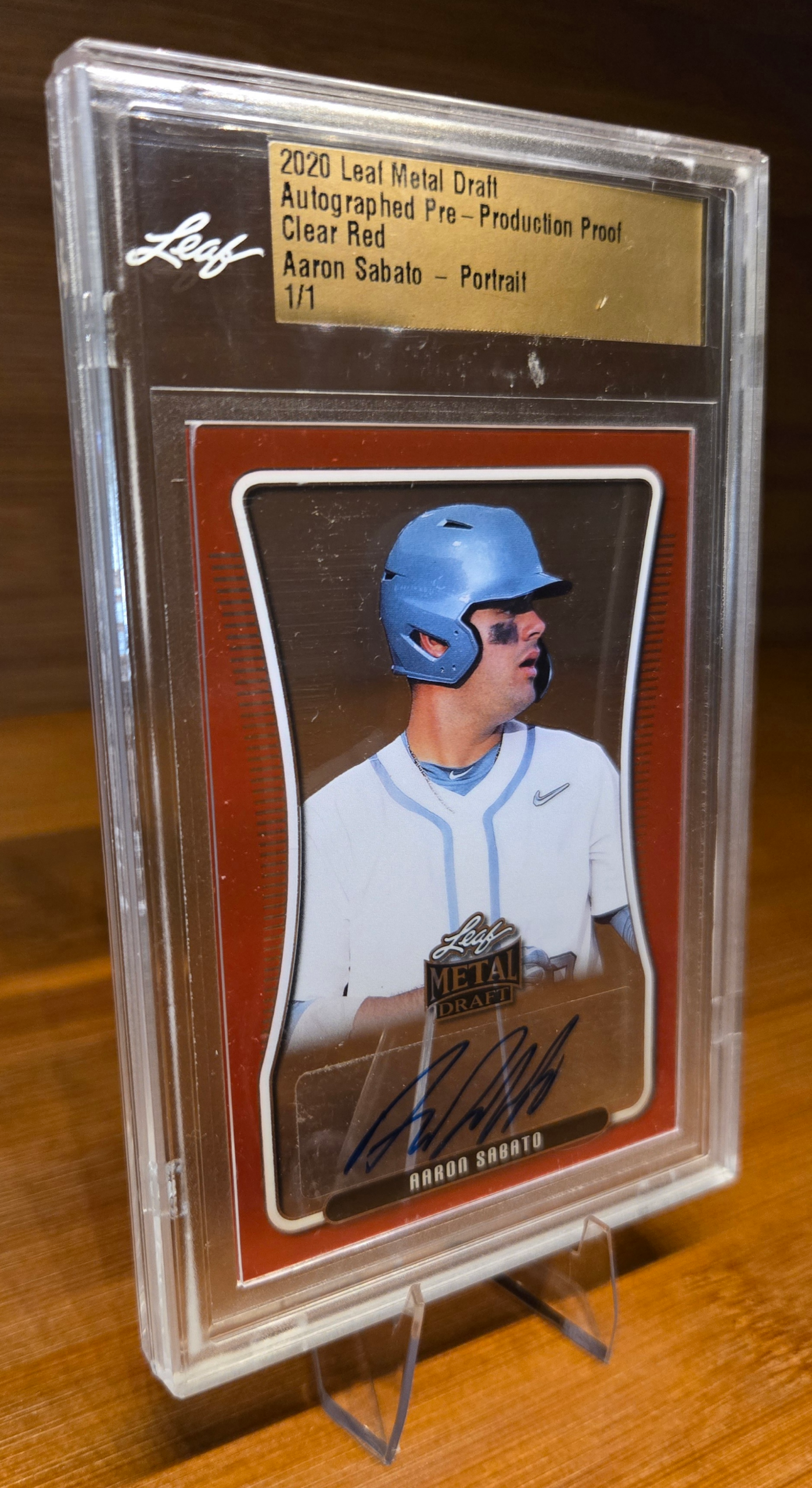 2020 Leaf Metal Draft Aaron Sabato Autographed Pre-Production Proof