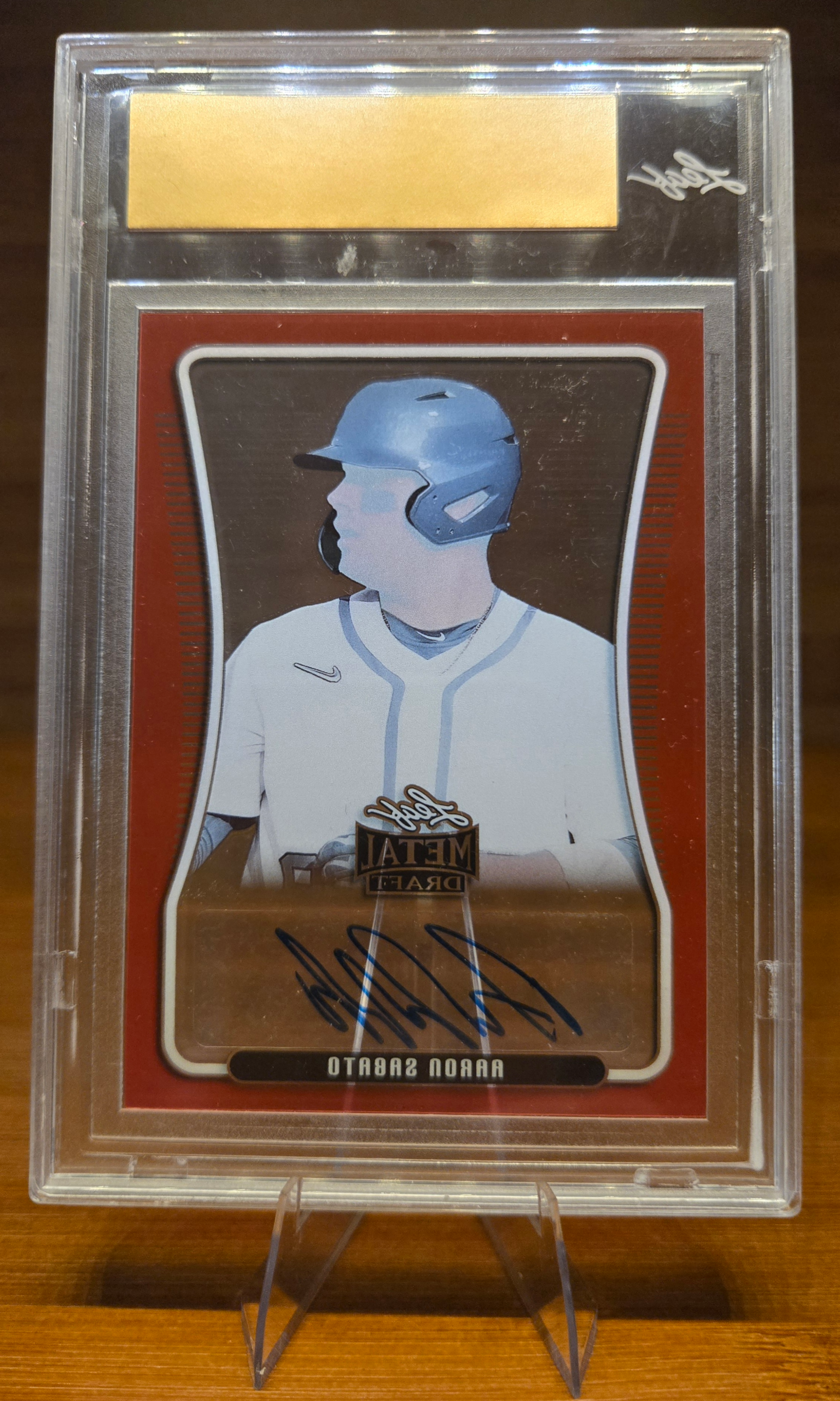 2020 Leaf Metal Draft Aaron Sabato Autographed Pre-Production Proof