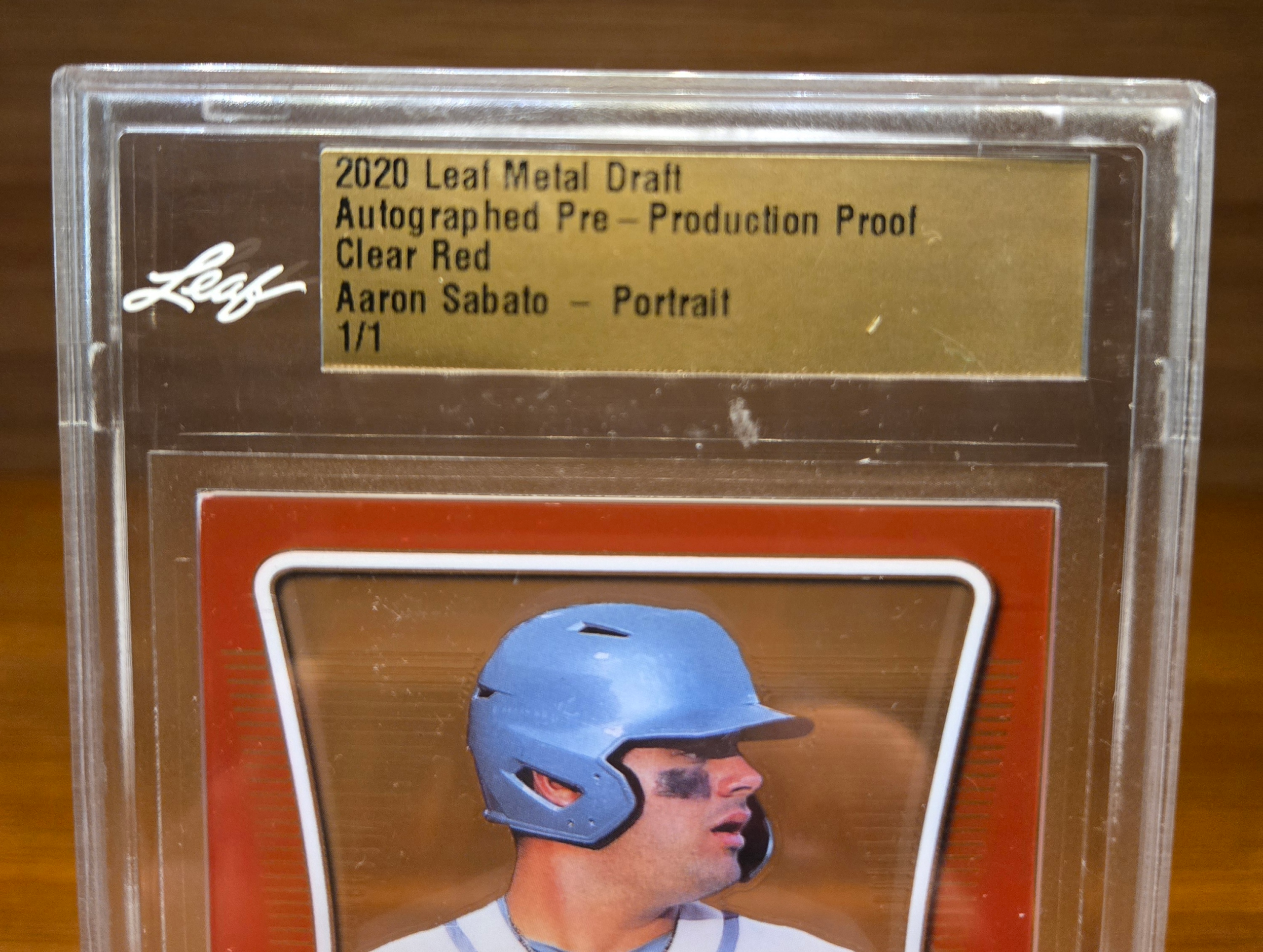 2020 Leaf Metal Draft Aaron Sabato Autographed Pre-Production Proof