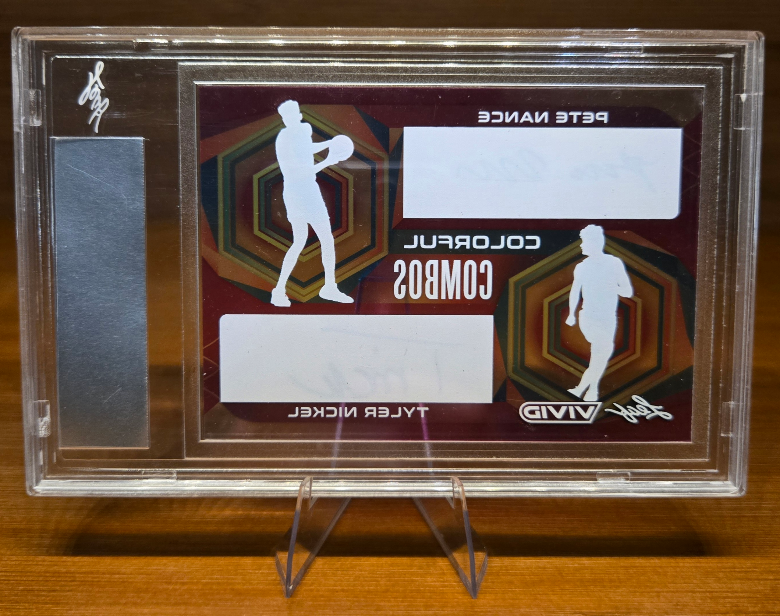 2022-23 Leaf Vivid Colorful Combos Autographed Pre-Production Proof – Pete Nance / Tyler Nickel Dual Auto